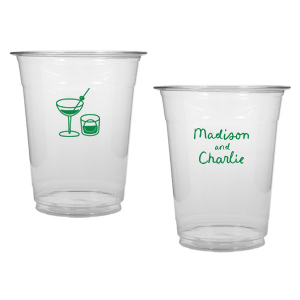 Add a splash of fun with the Cocktail Hour Couples Cup. Featuring text personalized to your name in the screen print ink color of your choice, the popular design is perfect for anniversaries, retirements and engagements!