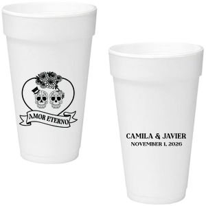 Celebrate fright and fidelity with the Amor Eterno Cup! Available in a variety of styles and ink colors to match your celebration whether it's spooky or sentimental, these customizable cups are sure to be a hit.