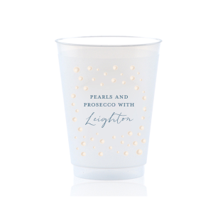 It doesn't get more elegant than the Pearls and Prosecco Cup. Perfect for champagne toasts at weddings, anniversaries, engagements and other major lifetime occasions. Easily customize the cup's text to personalize your design!