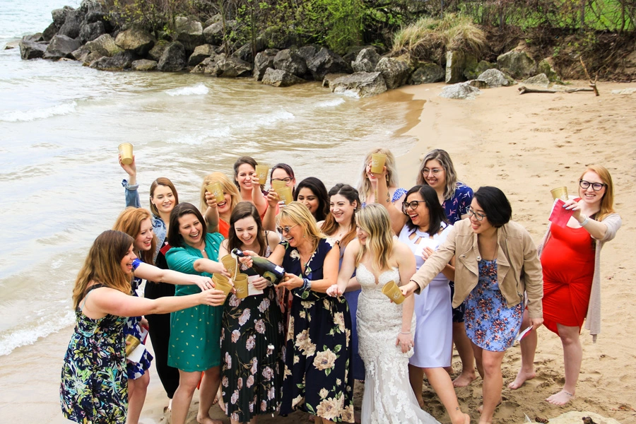 For Your Party crew at the beach together