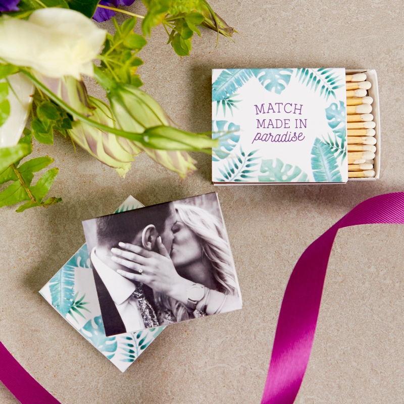 full color matches for engagement party favors with a tropical theme