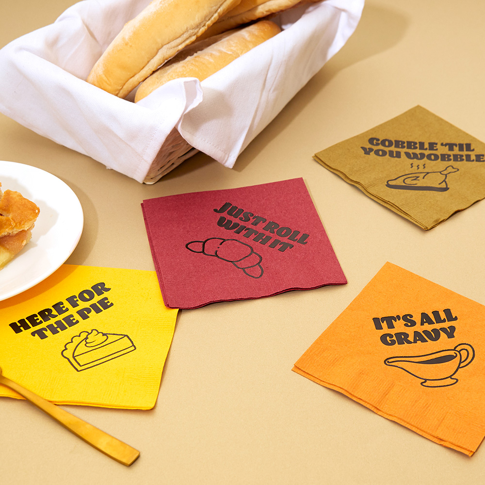 Thanksgiving puns cocktail set