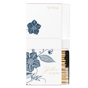 ForYourParty's elegant White Riviera Custom Photo Matchbox with Matte Kraft/Latte Ink Digital Print Colors can be personalized to match your party's exact theme and tempo.