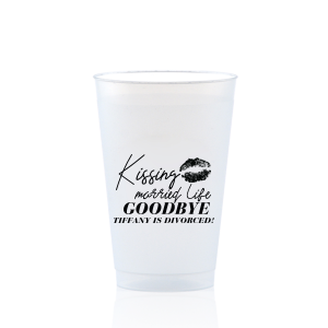 Celebrate the end of an era with a cheeky divorce cup! Featuring a fun kiss mouth graphic, this cup will be a hit at a party celebrating your divorce. 