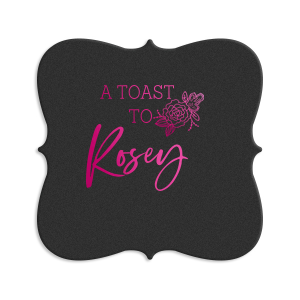 Personalized White Square Coaster with Shiny Fuchsia Foil has a Peony Accent graphic and is good for use in Floral, Accents themed parties and will look fabulous with your unique touch. Your guests will agree!