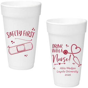 Nurse's Orders: Celebrate! Raise a glass with the Nurse Graduation Party Cup. Combining humor and celebration, this playful design reminds you that with a nurse around, you're in safe hands—even while partying. Perfect for honoring the new graduate with a dose of fun and a splash of humor!
