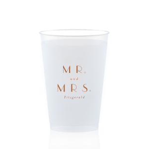 Champagne Bubbly Mr and Mrs Frost Flex Cup