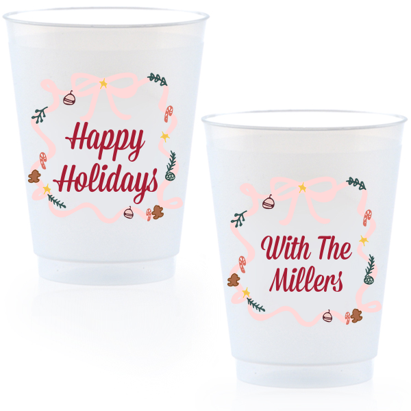 Happy Holidays Bows Cup