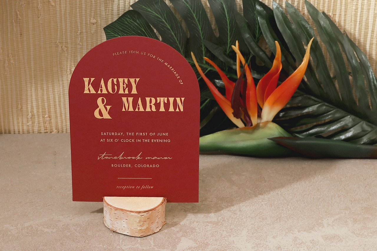 Cool Retro Wedding Arch Invitation