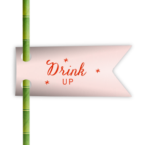 Stars Drink Up Straw Tag