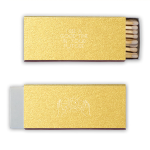 ForYourParty's elegant Metallic 18 Karat Matte Gold Classic Matchbox with Matte Black Foil is good for use in Trendy, Floral, Organic themed parties and couldn't be more perfect. It's time to show off your impeccable taste.