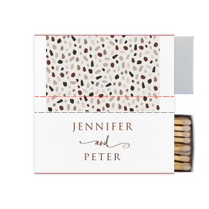 Our beautiful custom White Mini Custom Photo Matchbox with Matte Chocolate Ink Digital Print Colors and Matte Slate Gray Ink Digital Print Colors will add that special attention to detail that cannot be overlooked.
