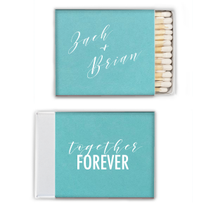 ForYourParty's chic Stardream Chambray Triangle Matchbox with Matte White Foil will impress guests like no other. Make this party unforgettable.