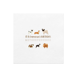 Our custom White Borderless Full Color + Foil Cocktail Napkin with Shiny Champagne Foil will make your guests swoon. Personalize your party's theme today.