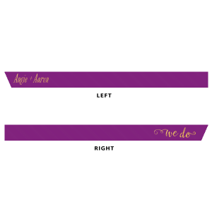 Enhance your special day with the We Do Wedding Ribbon, where the couple's names are tenderly scripted, bookended by 'we do' in ornate flourishes. This ribbon wraps your celebration in elegance, turning simple touches into grand statements.