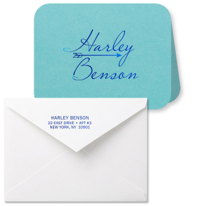 Our beautiful custom Poptone Tiffany Blue Classic Note Card with Satin 18 Kt. Gold Foil and Shiny 18 Kt Gold Foil has a Arrow graphic and is good for use in boho chic, trendy, southwestern and graduation  themed parties and will add that special attention to detail that cannot be overlooked.