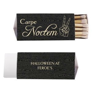 Strike up scarey good times with the Carpe Noctem Match. Perfect for Halloween parties and events, these highly detailed and customizable matches will leave a lasting impression burned into your guests' minds.