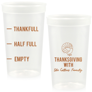 Delight friends and family this holiday season with the Funny Thankful Family Name Cup. The cheeky party cup is perfect for festive functions and home entertainment. Customize the design with personalized text, showcasing your family's name in your choice of one of our many colors!