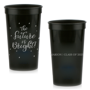 ForYourParty's elegant Black 16 oz Stadium Cup with Silver Ink Cup Ink Colors will make your guests swoon. Personalize your party's theme today.