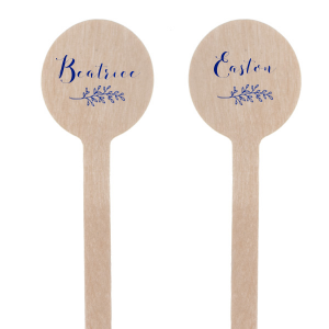 Swirl in a dash of rustic charm with the Leaf Branch Names Stir Stick, where delicate branches cradle each celebrant's name in elegant script. Perfect for adding a personal, old-world twist to your toast-worthy beverages.