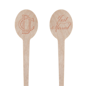 Elevate your celebration with the Linked Initials Wedding Stir Stick, a symbol of unity and love. One side gracefully displays "Just Married" in elegant script, while the other side artistically intertwines the couple's initials, representing their linked union. This creative design adds a sophisticated touch to any drink. 