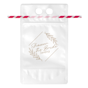Floral Border Shower Drink Pouch