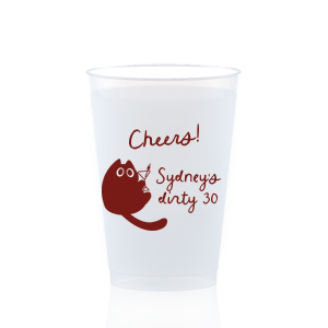 Birthday Cheers Cat Martini Cup