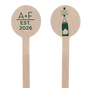 ForYourParty's chic Matte Spruce Rectangle Stir Stick with Matte Spruce Foil Color has a Champagne Bottle graphic and is good for use in Drinks, Wedding themed parties and couldn't be more perfect. It's time to show off your impeccable taste.