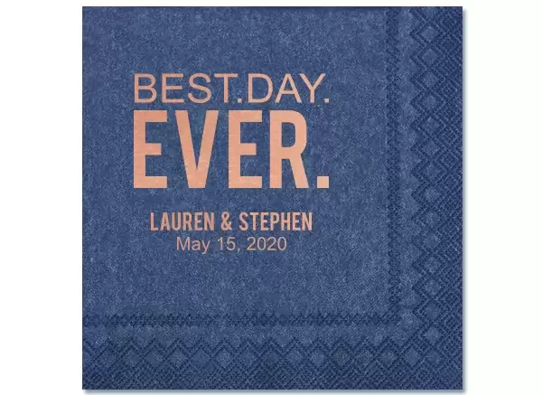 best day ever wedding napkin