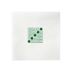 Meet our new napkin with Charm Clover graphics which will look awesome on St.Patrick's Day! Decorate in style - give your guests a nice welcoming greeting! They will love it!