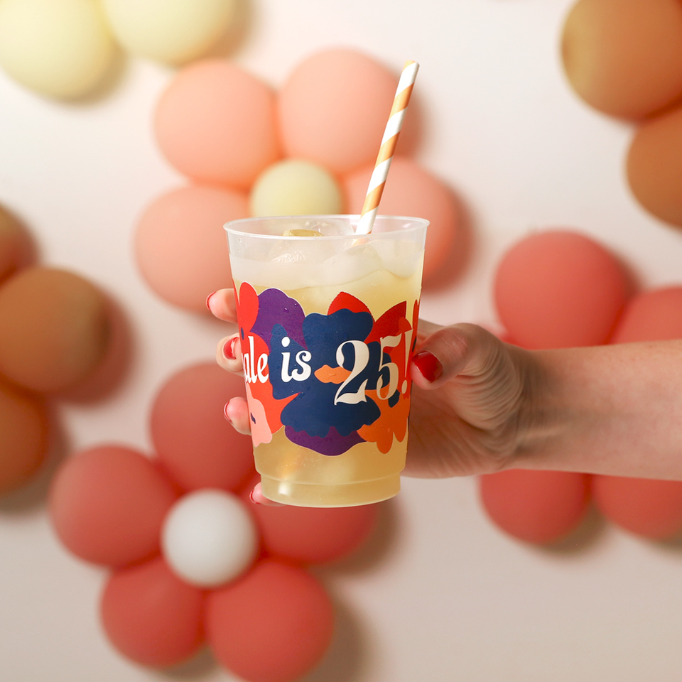 Retro Floral Names Photo Full Color Custom Cup