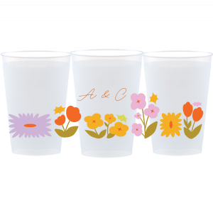 Cheers to spring beginnings with the Flower Garden Border Full Color Cup! Featuring a floral wrap around design alongside text, the bright and sunny cup is perfect for engagements, weddings, bridal shower or birthday parties.