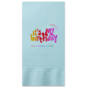 Celebrate your birthday in style! This groovy birthday napkin will bring the party at your event. Personalize with your name. 