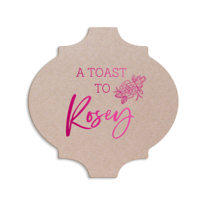 Personalized White Square Coaster with Shiny Fuchsia Foil has a Peony Accent graphic and is good for use in Floral, Accents themed parties and will look fabulous with your unique touch. Your guests will agree!