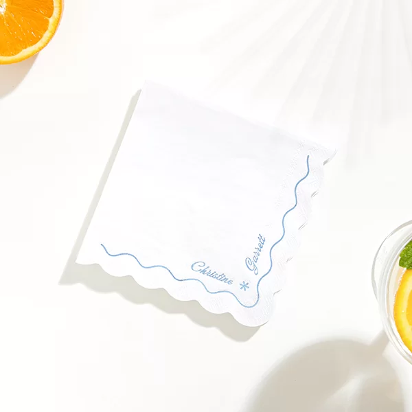 Couple Names Scalloped Napkin