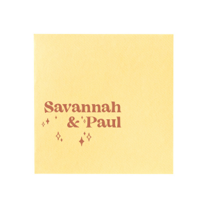 Retro Wedding Names Napkin