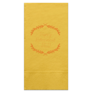 Custom Pastel Yellow Cocktail Napkin with Satin Plum Foil Color has a Branch Frame 1 graphic and is good for use in Frames, Floral themed parties and will add that special attention to detail that cannot be overlooked.