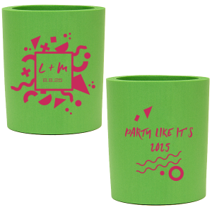 Chill your drinks in throwback style with the Retro 80’s Can Cooler, flashing neon graphics and bold patterns. Initials and date pop in a quintessential '80s frame, while 'Party Like it’s [Year]' on the back revives rad celebrations.