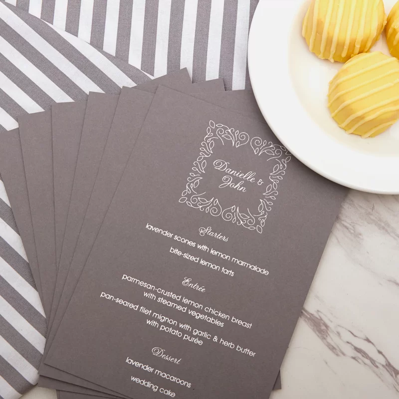 custom wedding menu
