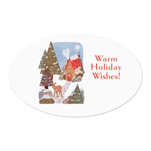 Spread the festivity this season with the Warm Holiday Wishes Label. Featuring a cozy winter scene along with custom text, this label is sure to warm the hearts of friend and family.