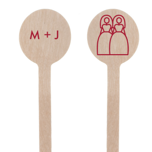 ForYourParty's personalized Matte Lipstick Red Rectangle Stir Stick with Matte Lipstick Red Foil has a Wedding Couple 2 graphic and is good for use in Wedding, Pairs themed parties and are a must-have for your next event—whatever the celebration!
