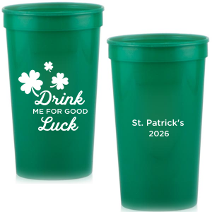 Our cDrink Me For Good Luck Cup is good for use in St. Patricks Day and Holiday themed parties and will make your guests swoon. Personalize your party's theme today.