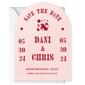 Western Save the Date Arch Invitation