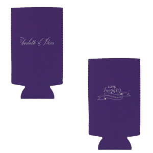 ForYourParty's chic Navy Flat Can Cooler with Copper Ink Cup Ink Colors has a Love Laughter Banner graphic and is good for use in Words, Wedding, Bridal Shower themed parties and will impress guests like no other. Make this party unforgettable.