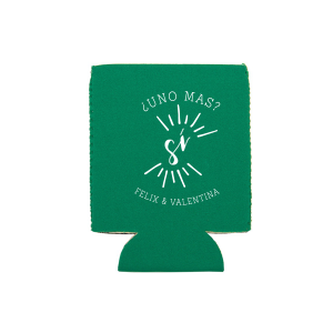 Our personalized Turquoise Round Can Cooler with Matte Pastel Pink Ink Cup Ink Colors has a Si graphic and is good for use in Words, Wedding, Bridal Shower themed parties and will make your guests swoon. Personalize your party's theme today.