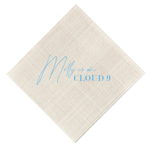 This custom bridal shower napkin is perfect for your dreamy event! Personalize this high quality napkin with the bride to be's name. This personalized party favor will give you shower a sophisticated and memorable touch. 