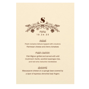 Rose Laurel Menu