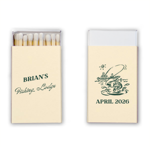 Fishing Retreat Bachelor Party Name Matchbook