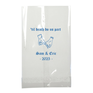 Where life begins and love never ends, Till Death Do Us Part. These high-quality bags will be a perfect decoration on your special day.