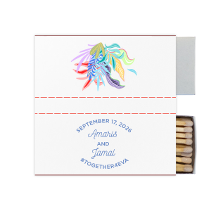 Our custom White Square Custom Photo Matchbox with Matte Periwinkle Ink Digital Print Colors and Matte Slate Gray Ink Digital Print Colors will impress guests like no other. Make this party unforgettable.